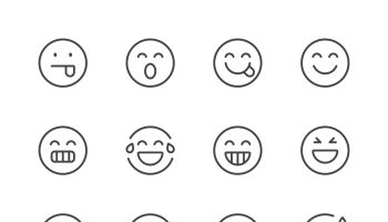 Emoji Icons set 2 | Black Line series