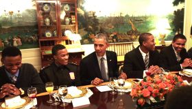 Members of My Brother's Keeper Program Have Lunch with President Obama at The White House