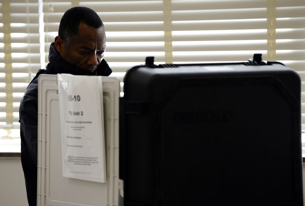 A man casts his vote for midterm general