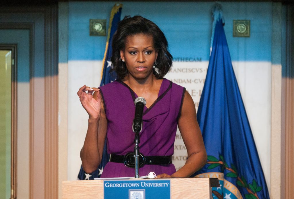First Lady Michelle Obama speaks to High School Students...