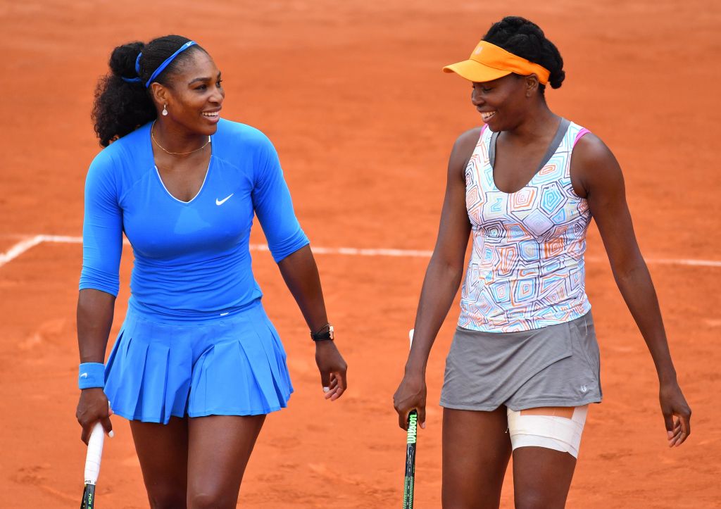 2016 French Open first round match - Serena Williams and Venus Williams
