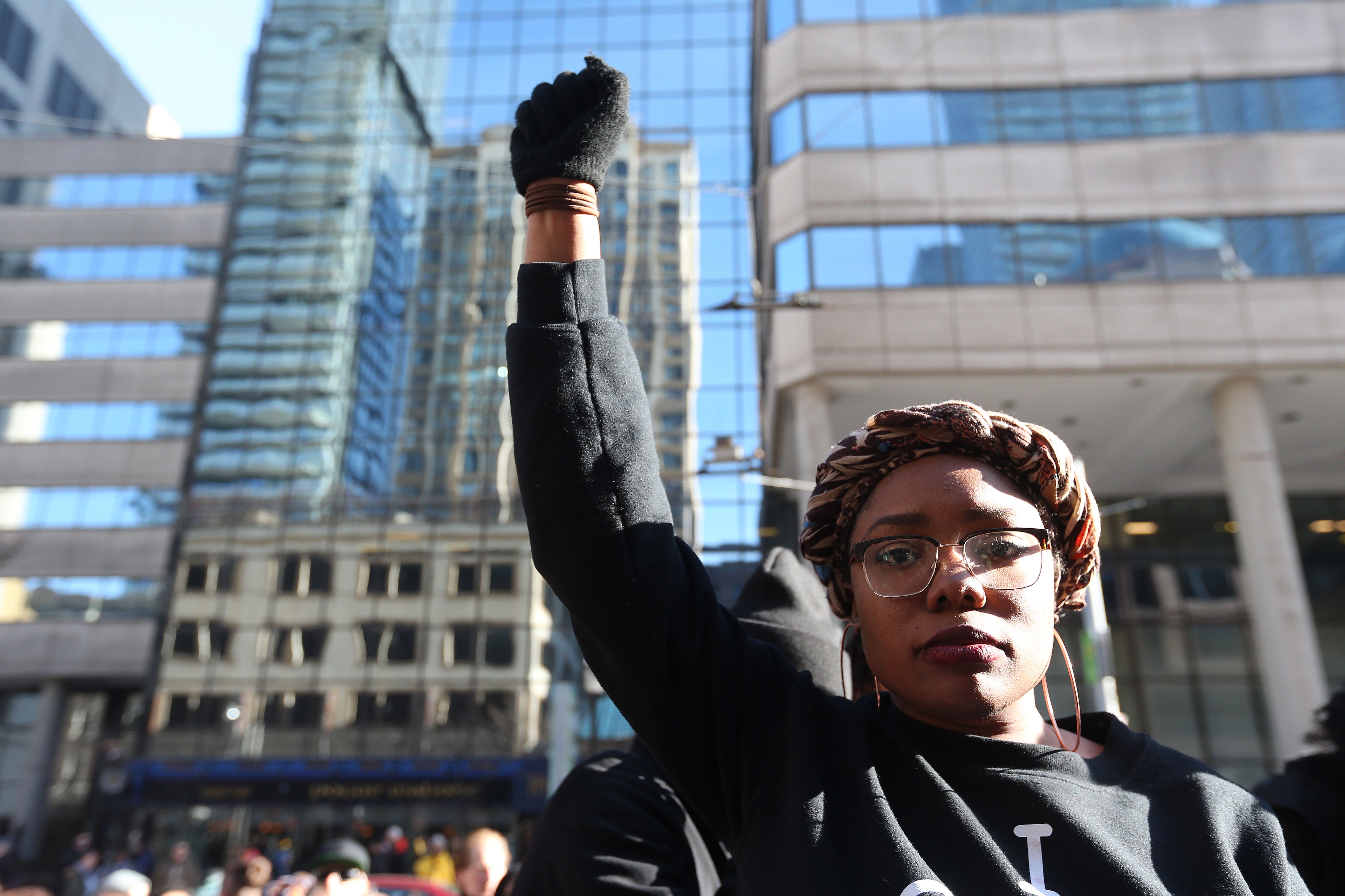 Black Lives Matter rally at Toronto Police Headquarters at 40 College