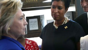 Hillary Clinton Meets With DC Mayor And DC Representative At Coffee Shop