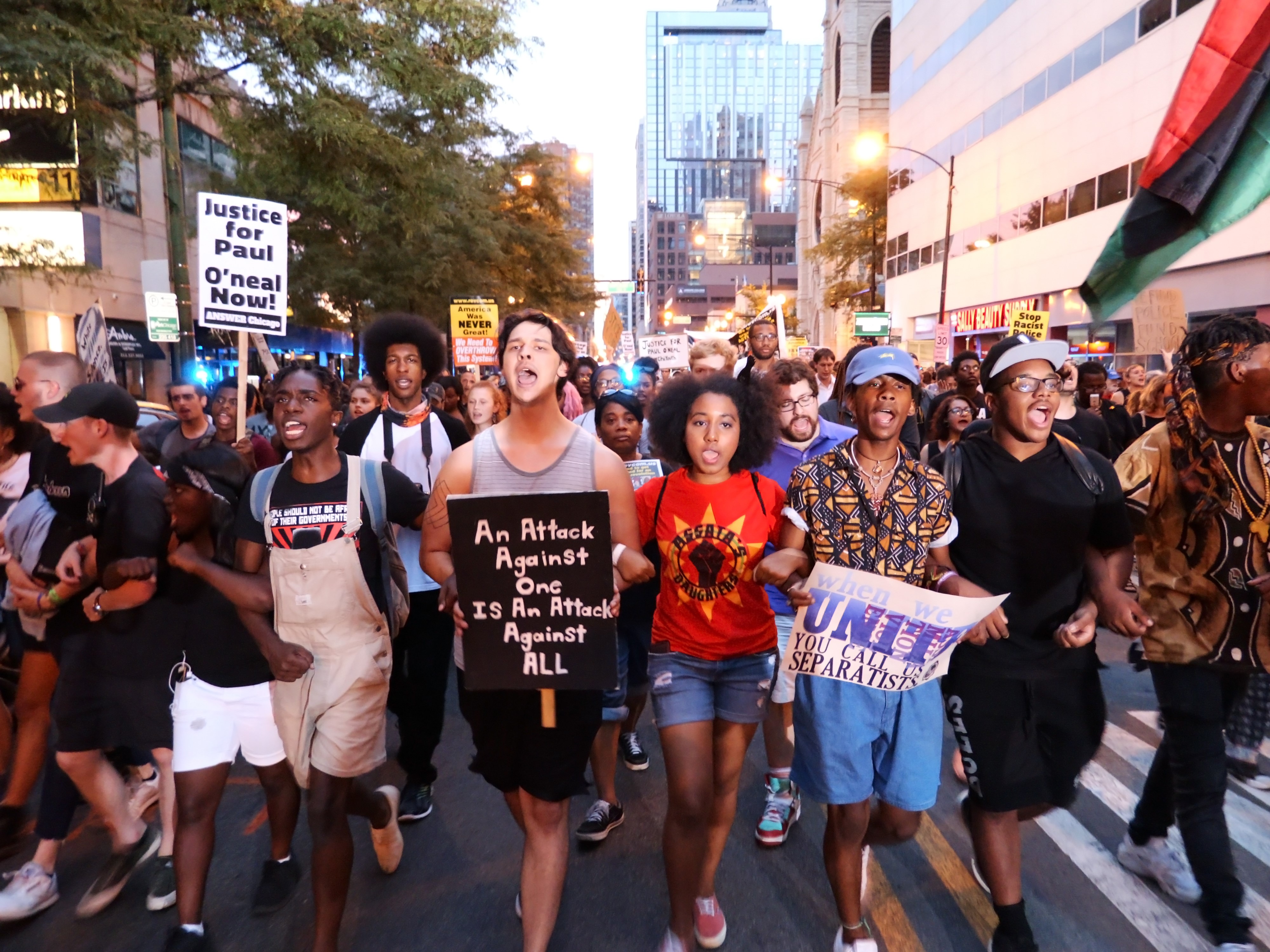 Protesters demonstrate against police violence in Chicago