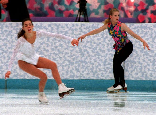 Tonya Harding And Nancy Kerrigan At Skating Practice