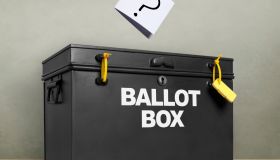 Question mark at the ballot box