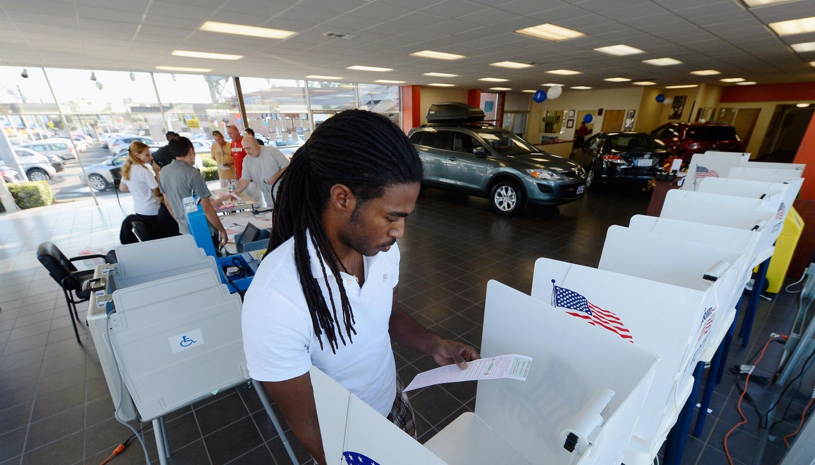 U.S. Citizens Head To The Polls To Vote In Presidential Election