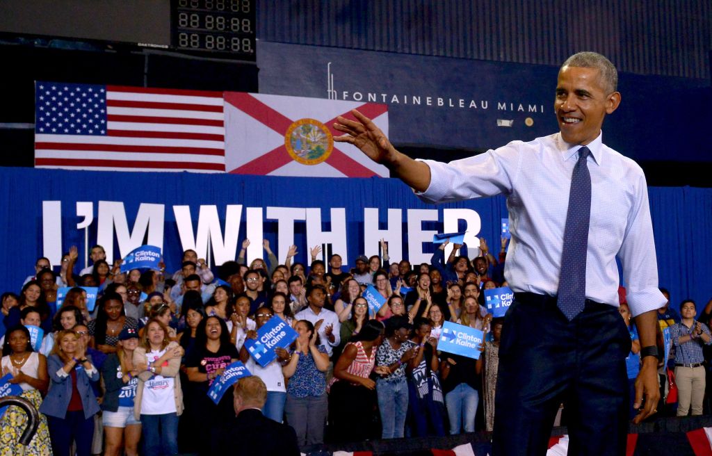 President Barack Obama Campaigns For Hillary Clinton In Miami, Florida