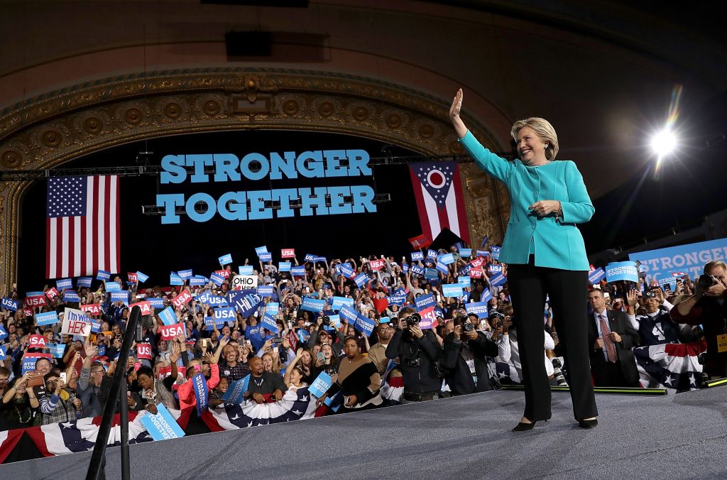 Hillary Clinton Campaigns In Crucial States Ahead Of Tuesday's Presidential Election