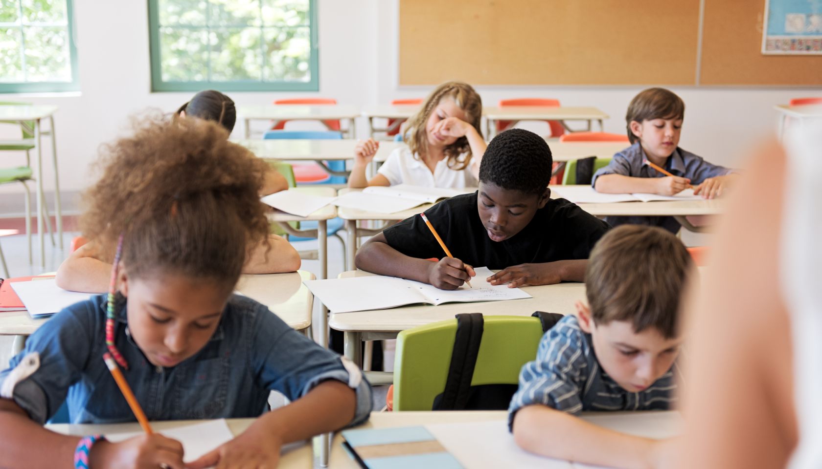 School kids in classroom