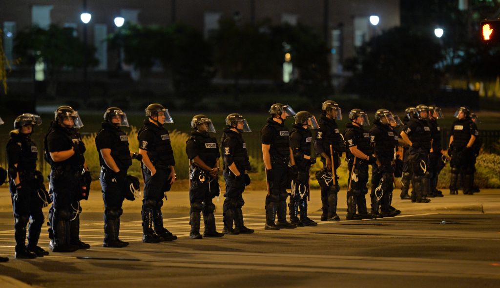 Protesters demonstrate against police in Charlotte, Carolina