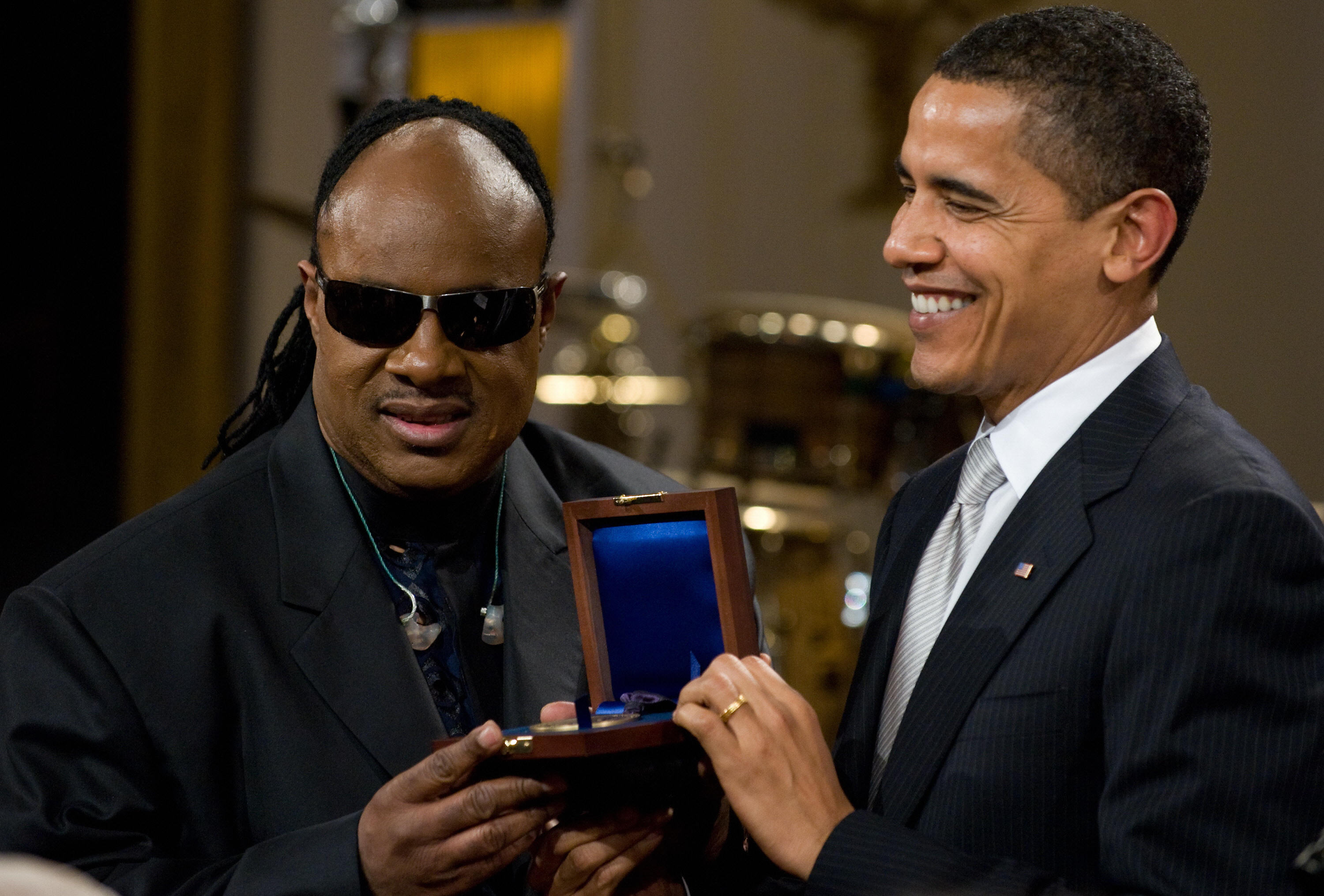 US President Barack Obama presents music