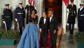 President Francois Hollande of France arrives for a State Dinner at the White House in Washington, DC