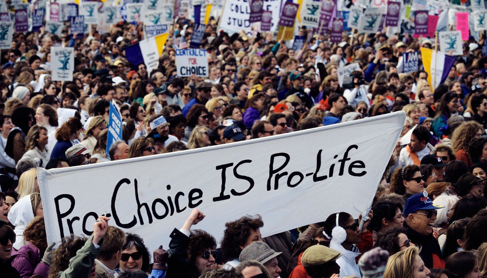 Pro-Choice Crowd Demonstrating at Abortion Rights March