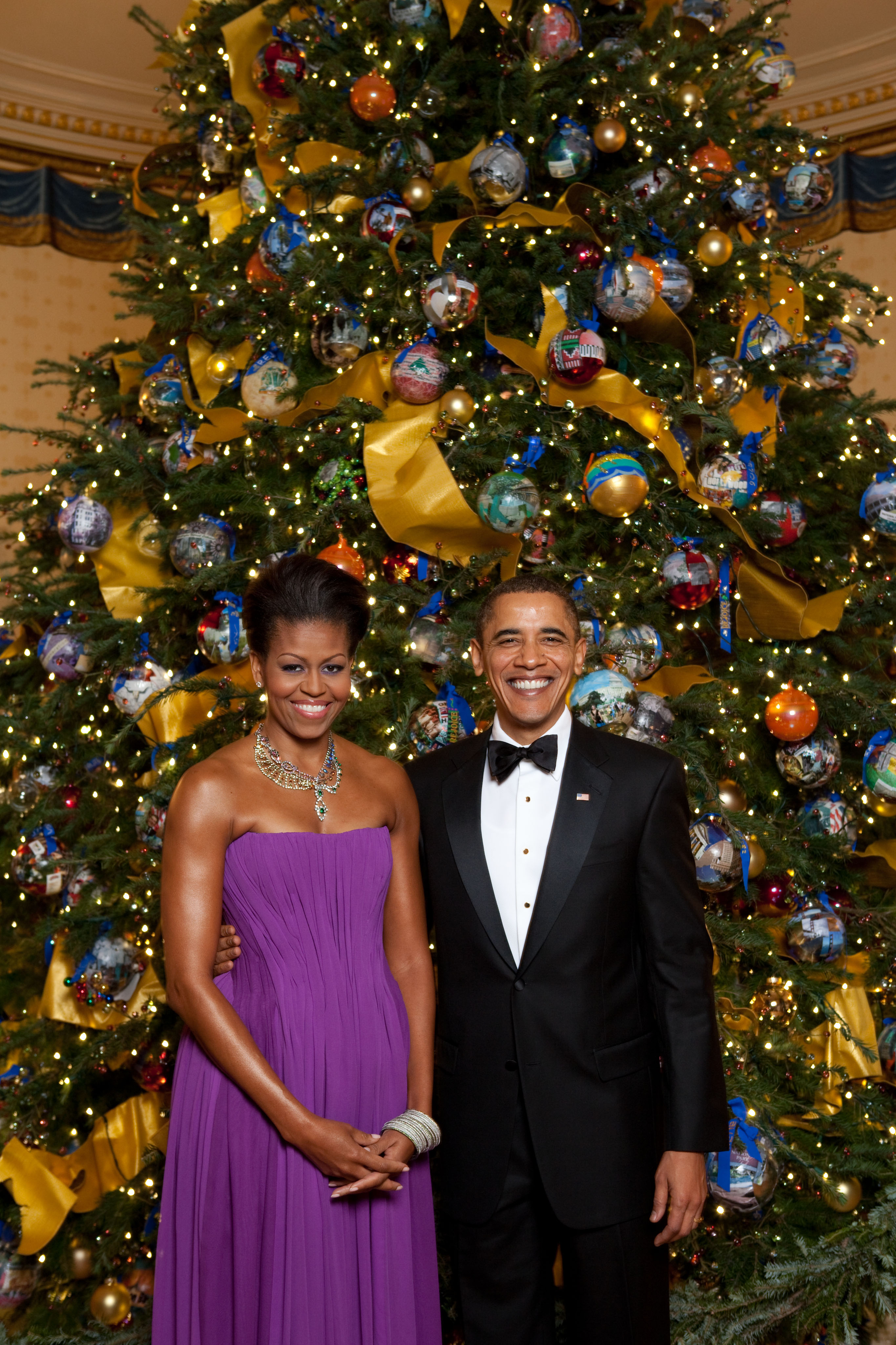 Formal White House Christmas Tree Portrait