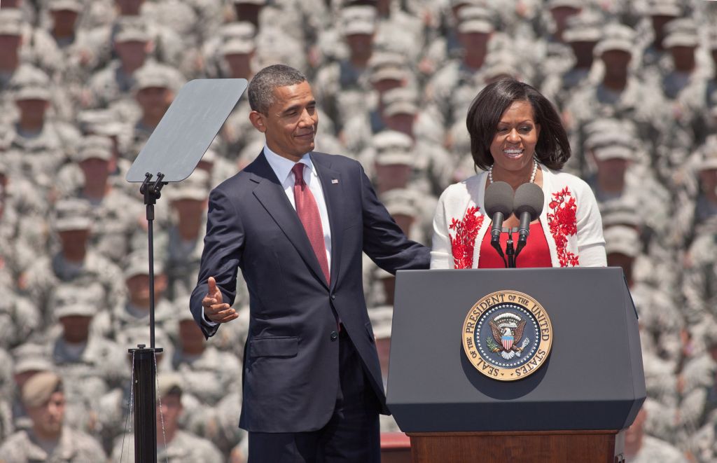 President And Mrs Obama Visit Troops At Ft Stewart Military Base