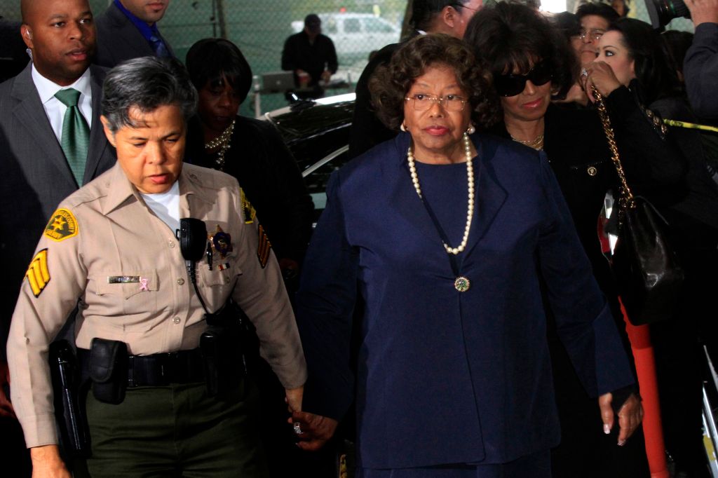 Katherine Jackson arriving at court during the earlier Conrad Murray trial is seeking damages agains