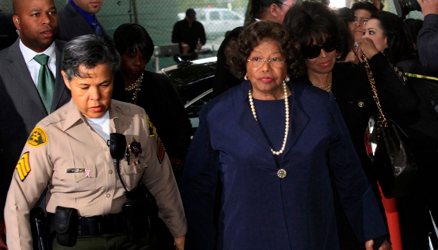 Katherine Jackson arriving at court during the earlier Conrad Murray trial is seeking damages agains