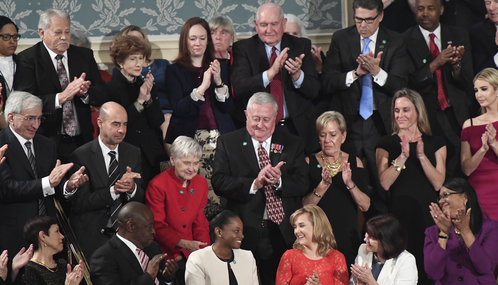 WASHINGTON, DC - FEBRUARY 28: People applaud Denisha Merriweath