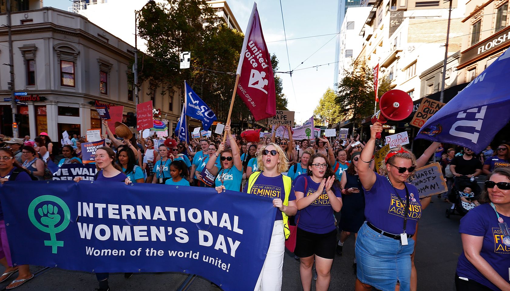 Thousands Of Australians March For Change On International Women's Day