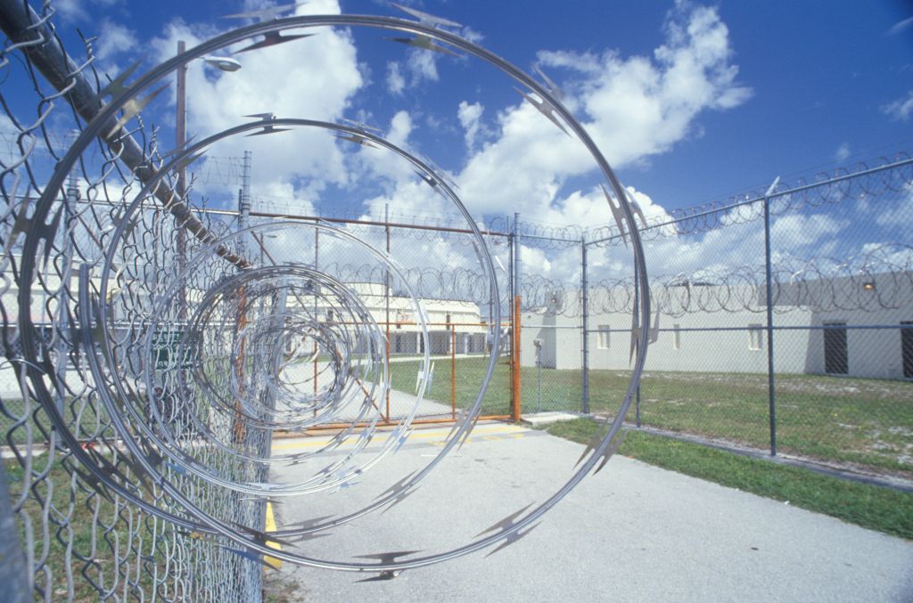 Barbed wire fence at Dade County Men's Correctional Facility, FL
