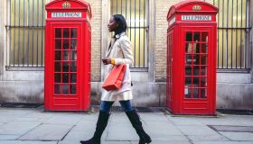 Woman walking in Central London for shopping