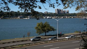 Henry Hudson Parkway looking over the Hudson River to New jersey