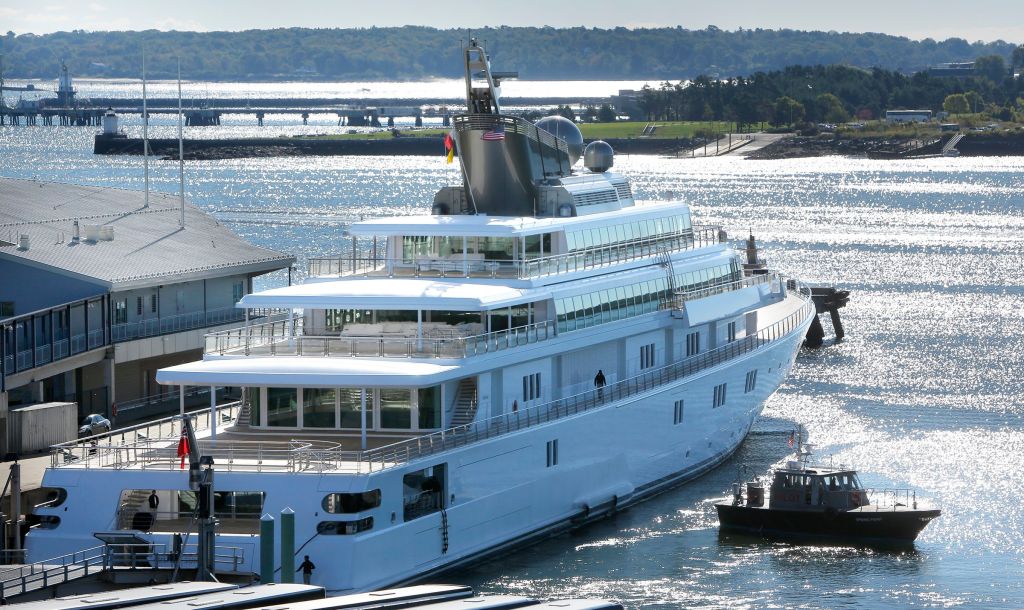 David Geffen's yacht Rising Sun came into Portland on Tuesday morning, September 24, 2013.