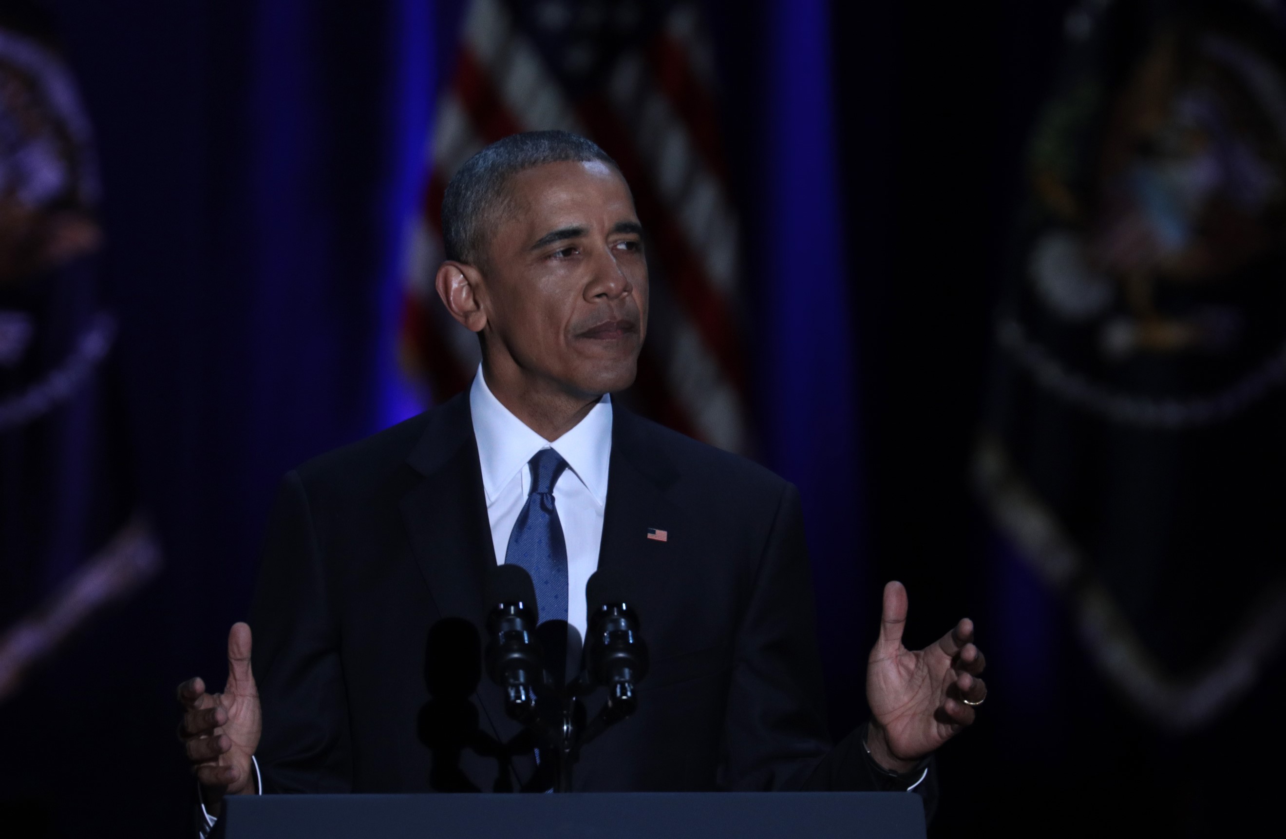 US President Barack Obama delivers his farewell address