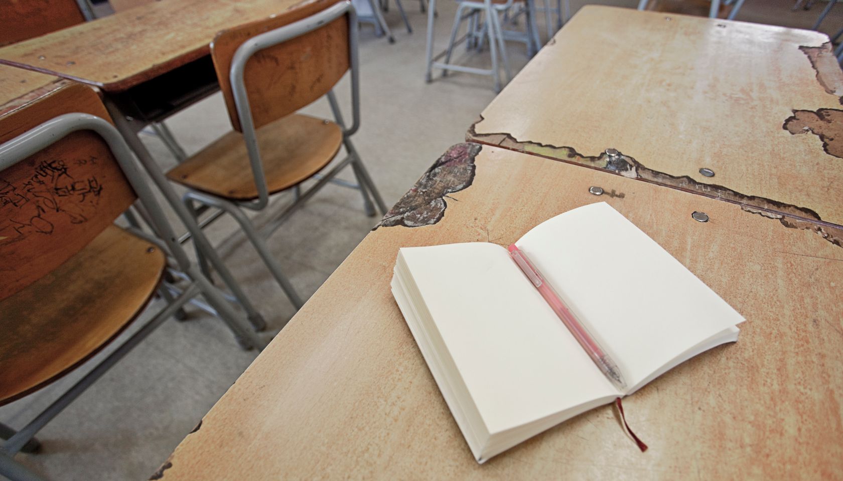 Book on desk