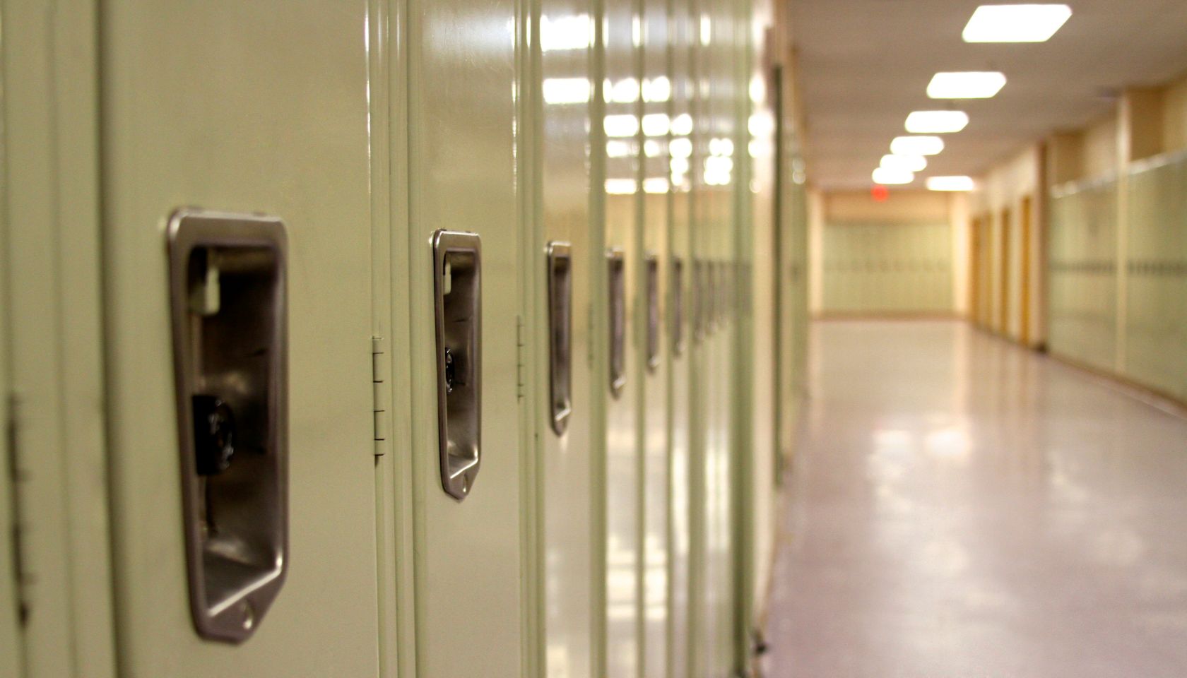 Lockers in an empty corridor