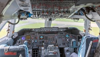 Commercial airplane cockpit