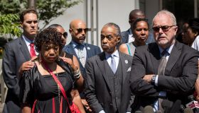Rev. Al Sharpton And Family Of Police Chokehold Death Victim Eric Garner Brief The Media After Meeting With DOJ Officials