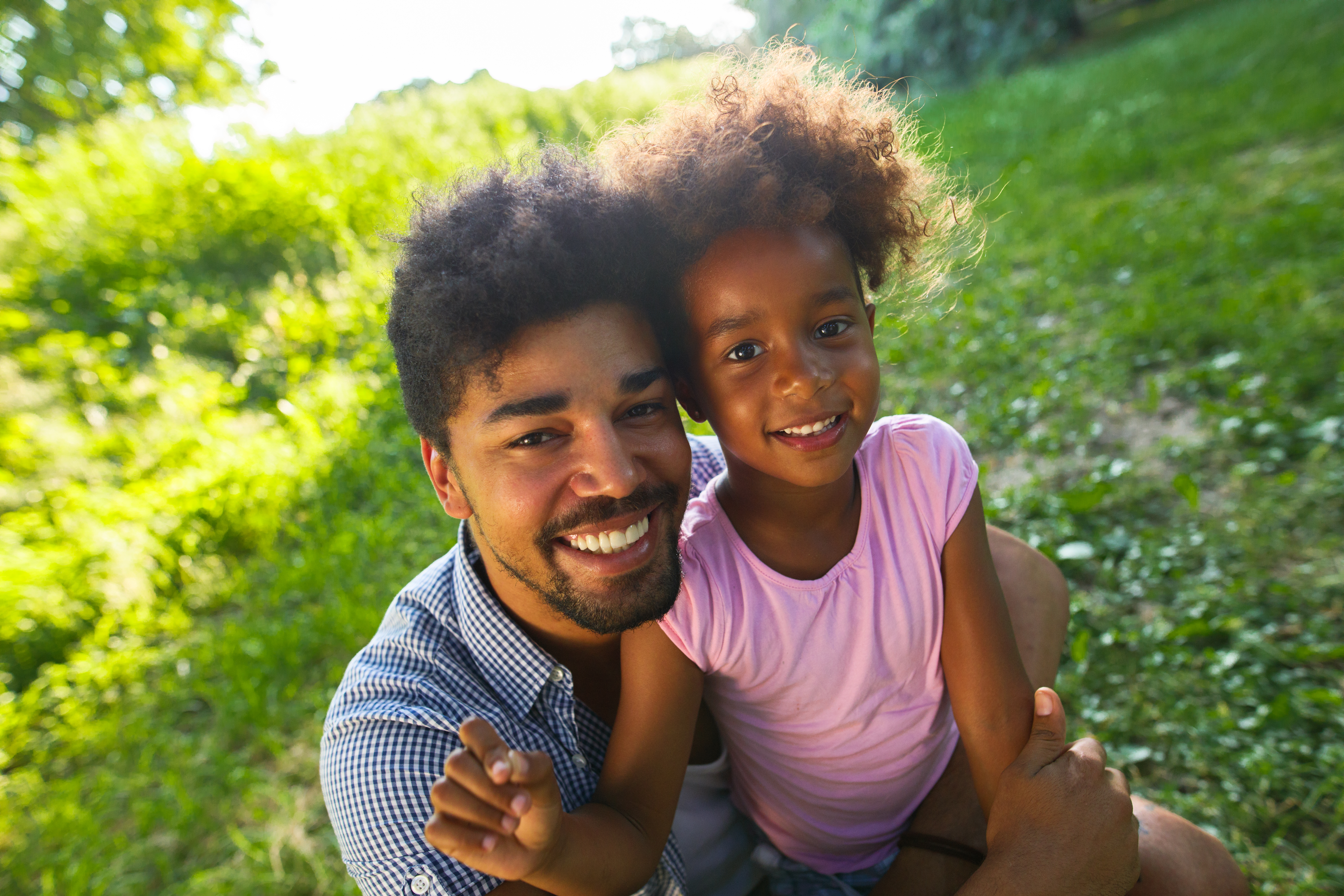 Father and daughter in the park