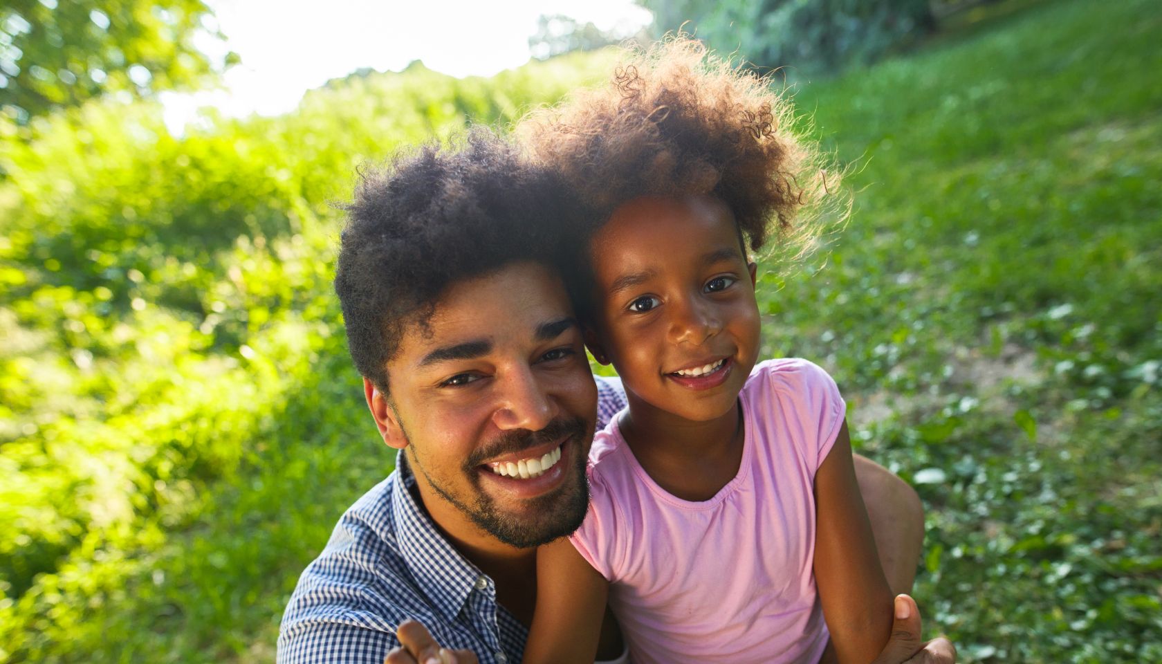 Father and daughter in the park