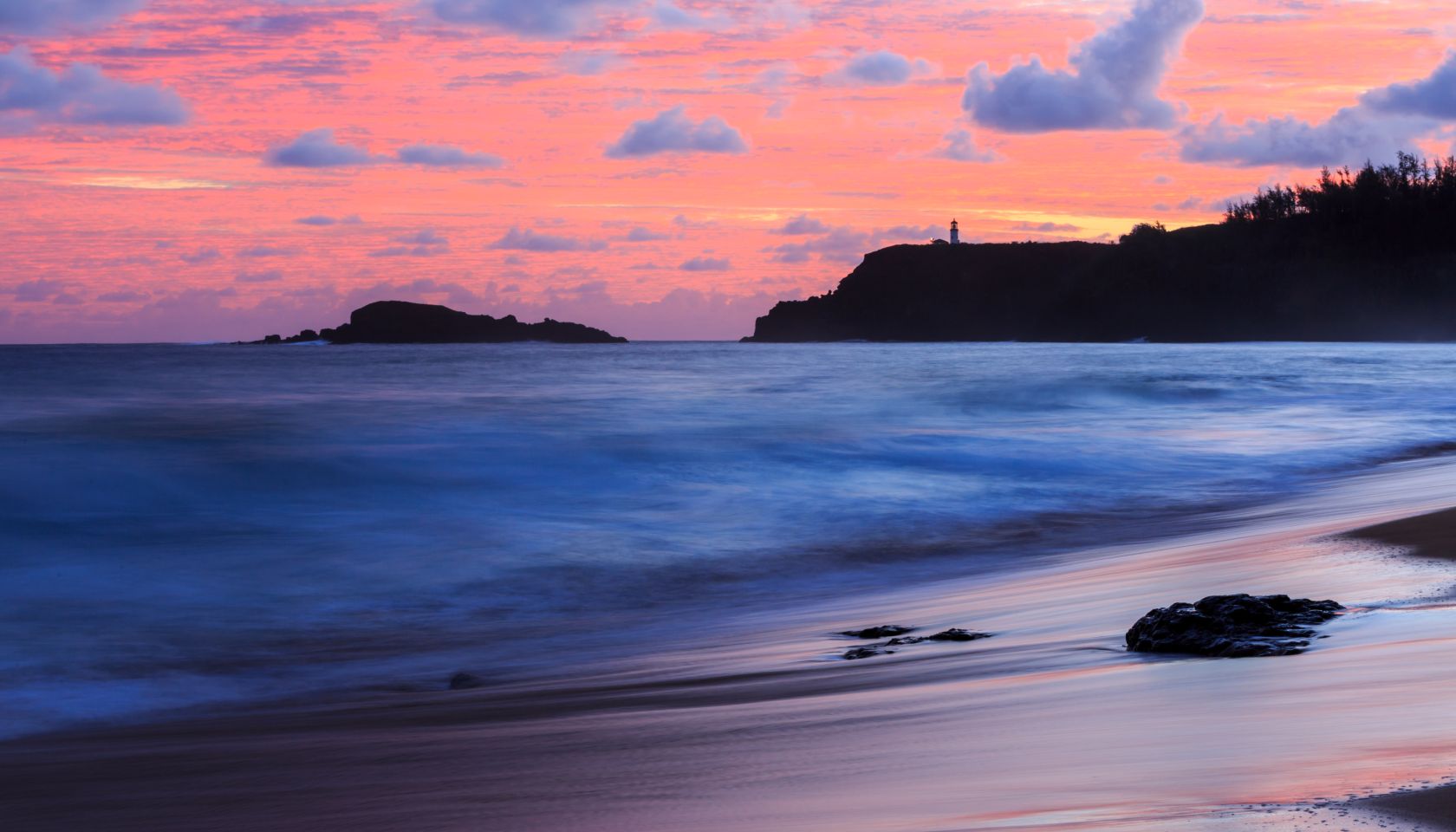 Moonlight Blues-- Pink Sky at Secrets Beach