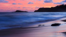 Moonlight Blues-- Pink Sky at Secrets Beach