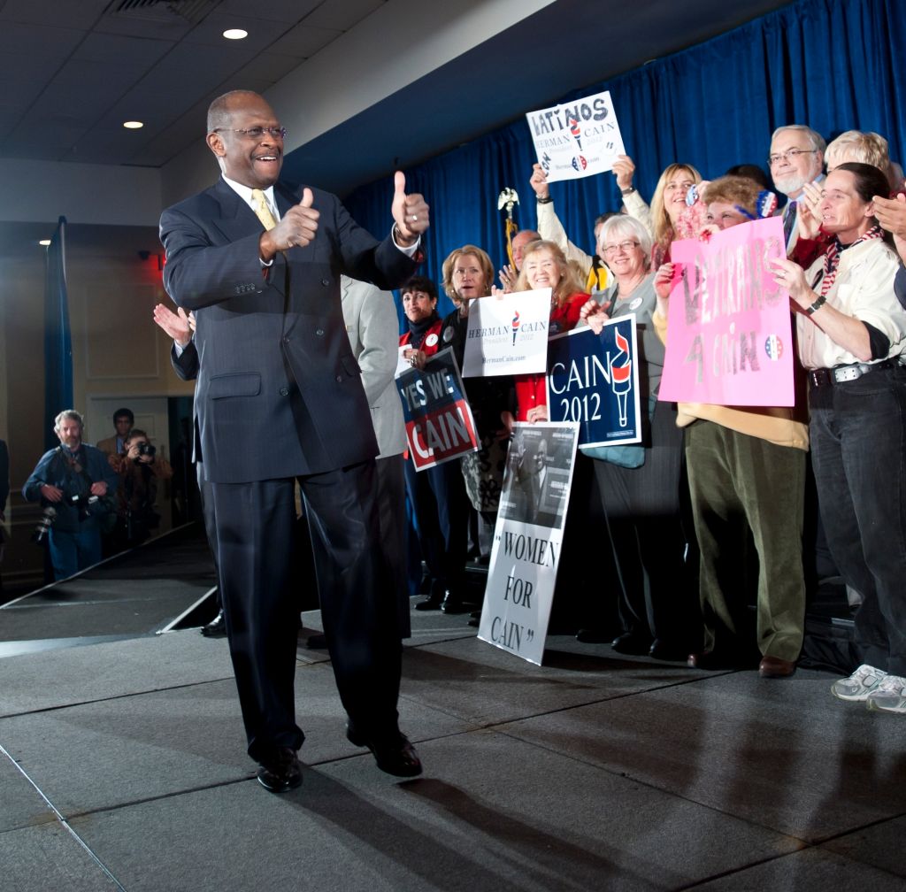 USA - 2012 Election - Herman Cain Holds Rally in New Hampshire
