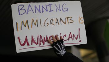 Protestors Rally Against Muslim Immigration Ban At Miami Airport
