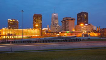Akron, Ohio downtown skyline