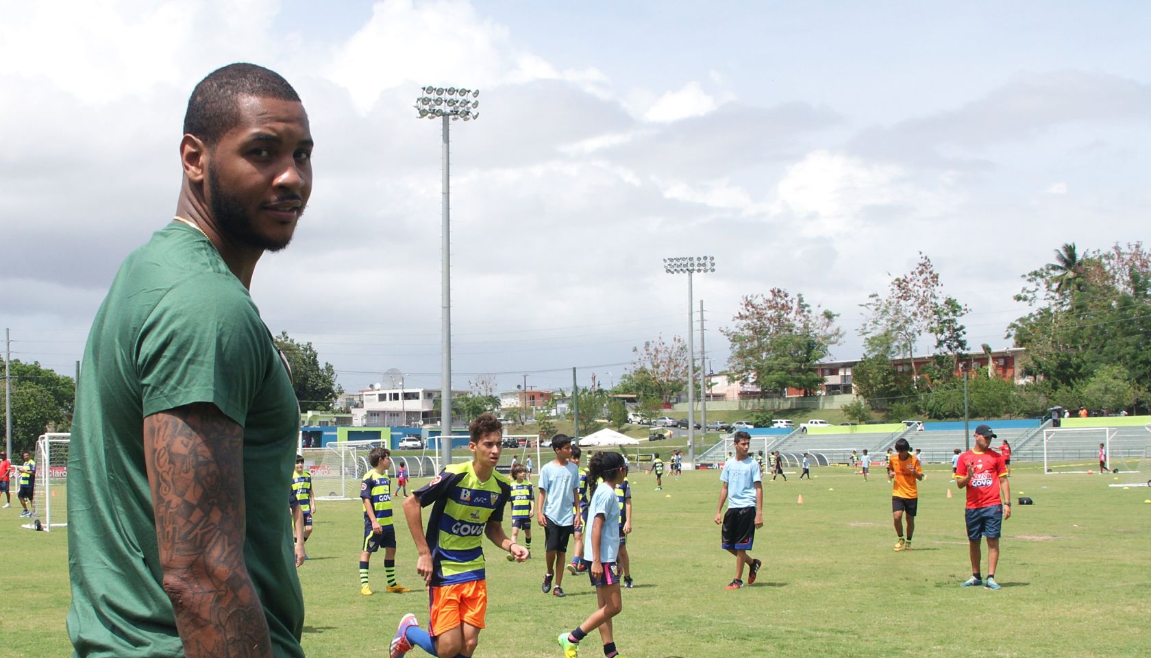 Carmelo Anthony Attends Soccer Clinics For Children