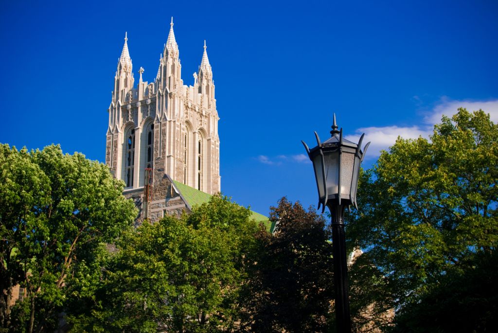 Gasson Hall on Boston College campus in Chestnut Hill, MA