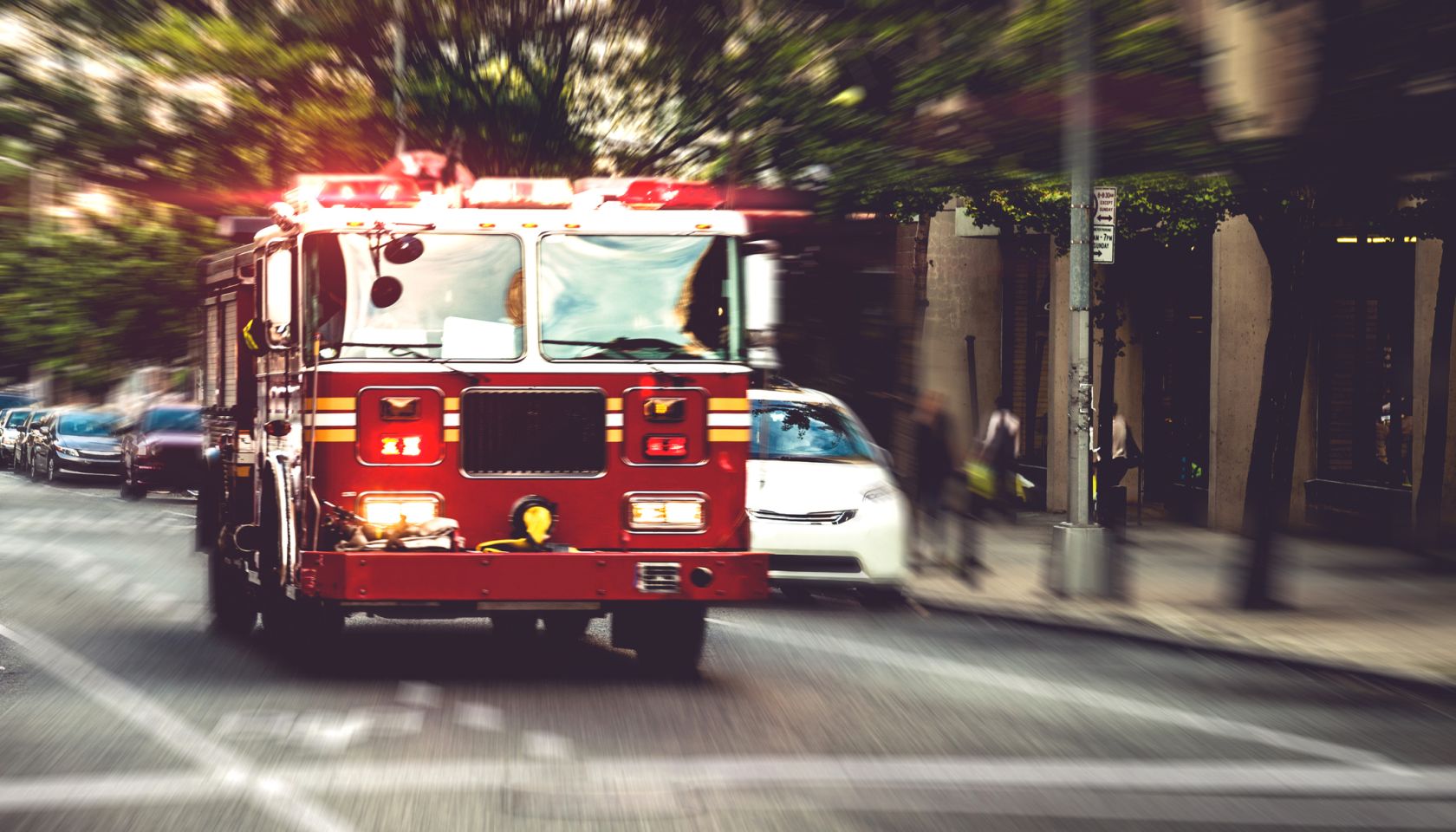 Fire department truck in emergency