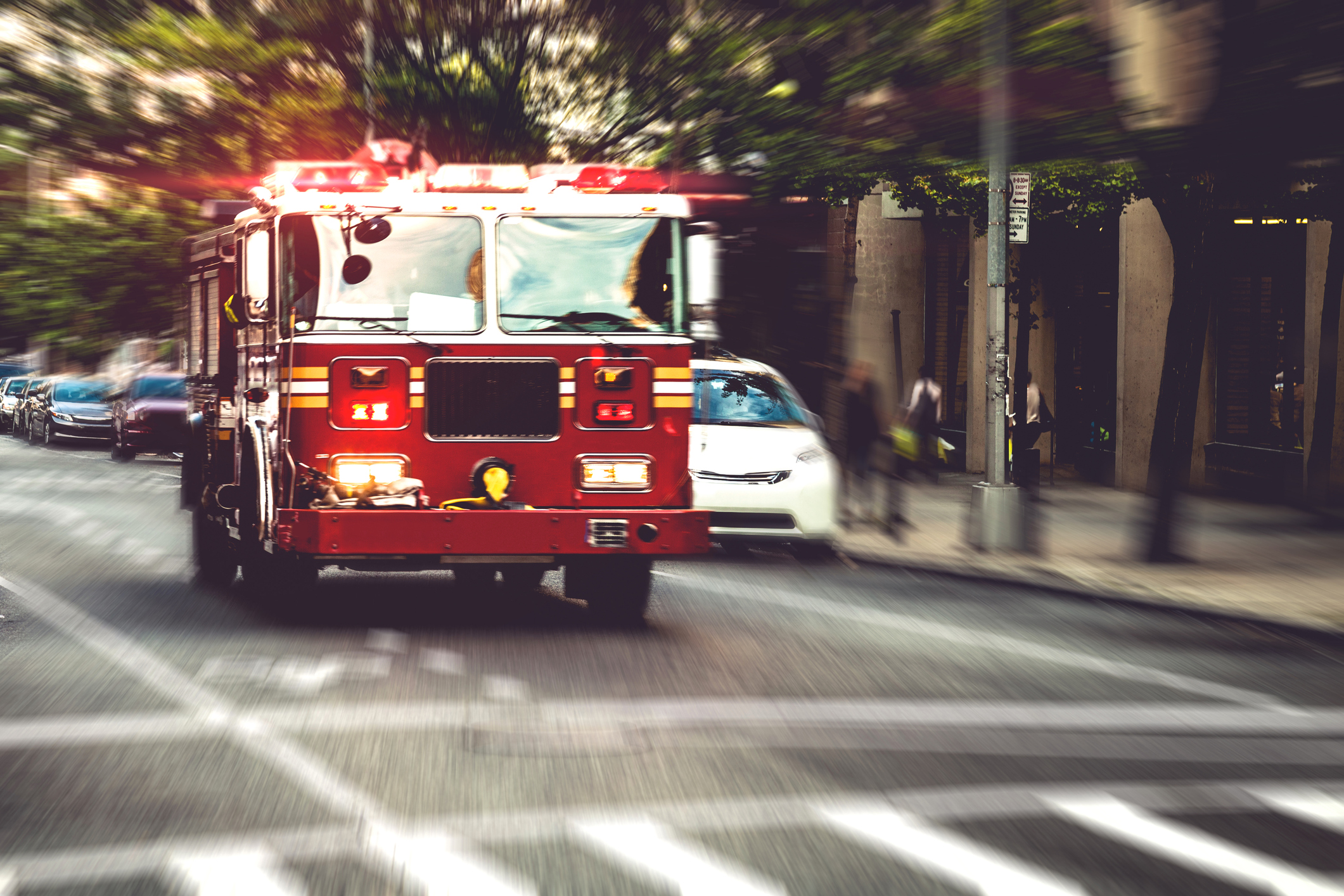 Fire department truck in emergency