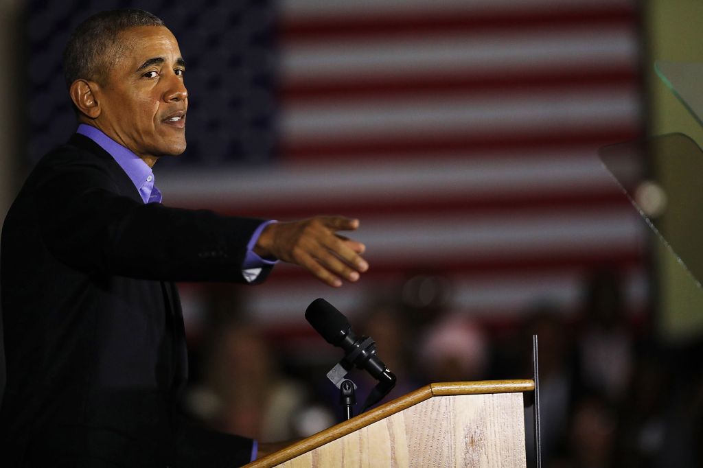 Obama Returns To Campaign Trail At Rally For NJ Gubernatorial Candidate