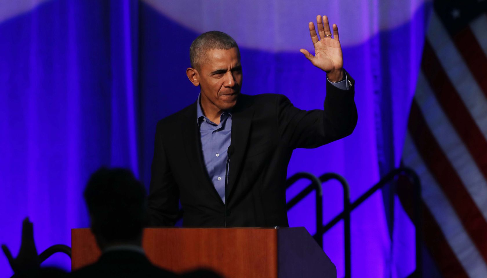 Obama at climate event in Chicago doesn't mention Trump's name; says U.S. in an 'unusual time'