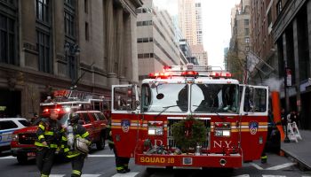 Fire broke out at a skyscraper in New York
