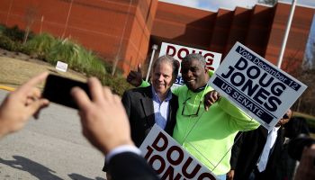 Alabama Senate Candidate Doug Jones Greets Voters On Election Day