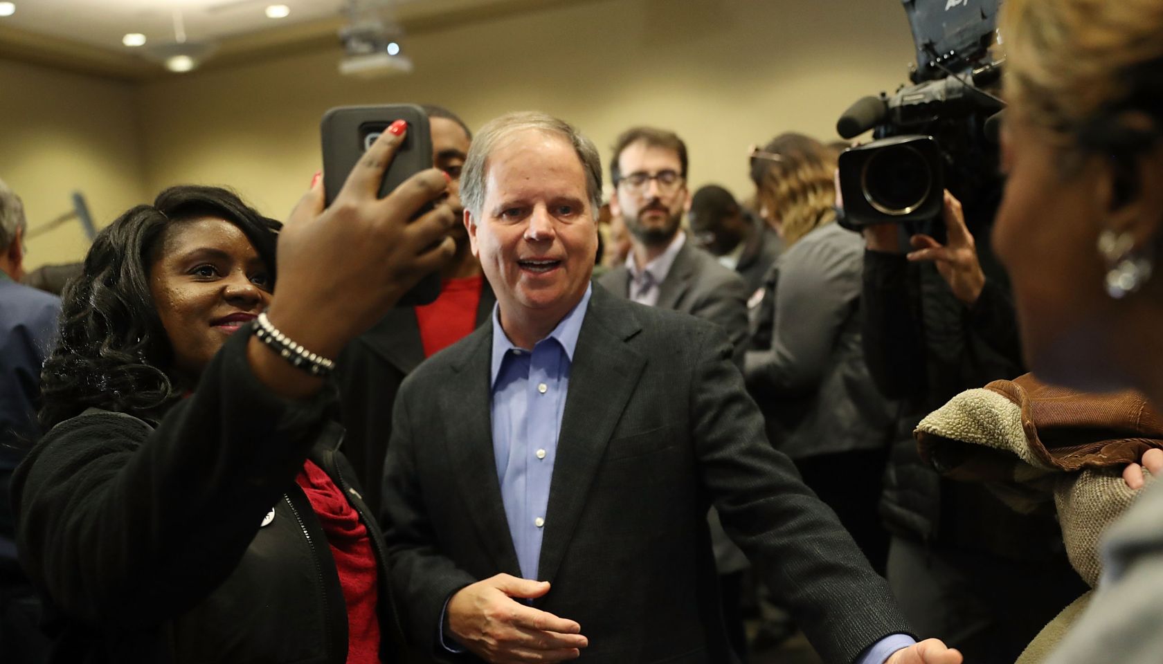 Democratic Senate Candidate Doug Jones Holds Campaign With Sen. Cory Booker At Alabama State University