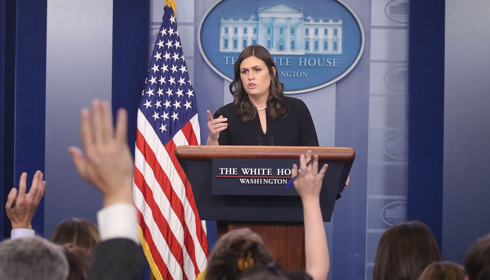 Press Secretary Sarah Sanders Holds Briefing At The White House